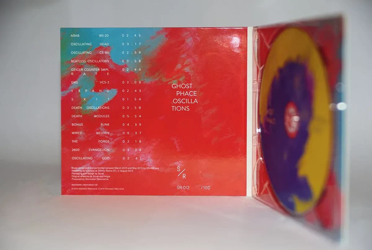 Compact disk internal package for Ghostphace album Oscillations (SR 012)